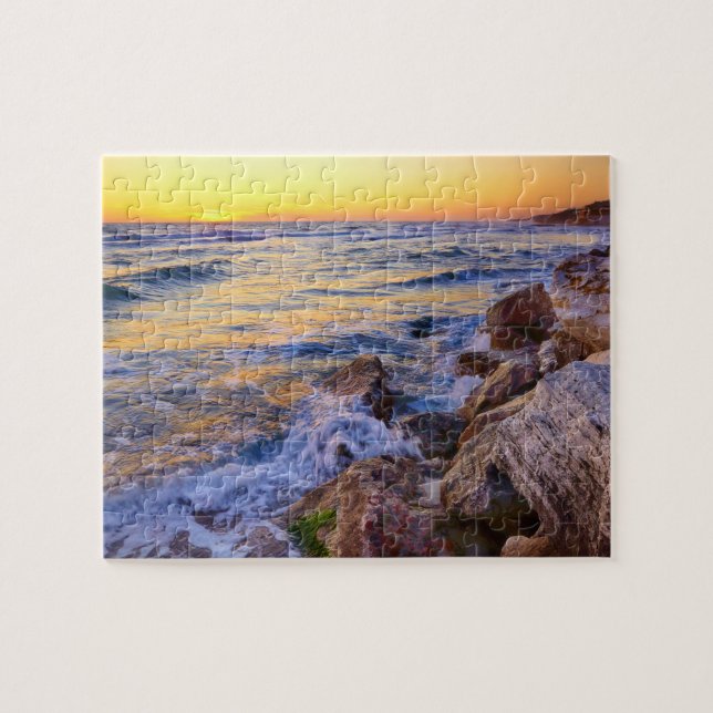 Puzzle de jeu - Scène de coucher de soleil sur la  (Horizontal)