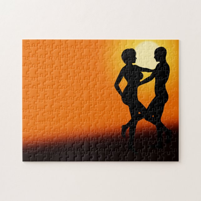 Puzzle de jigsaw, duple de danse romantique au cou (Horizontal)