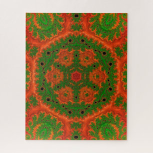 Puzzle de jigsaw orange et vert Kaleidoscope