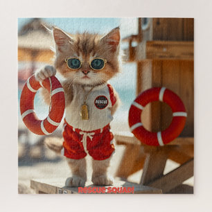 😎 Puzzle de Kitty Sauveteur - Été de Secours Fun