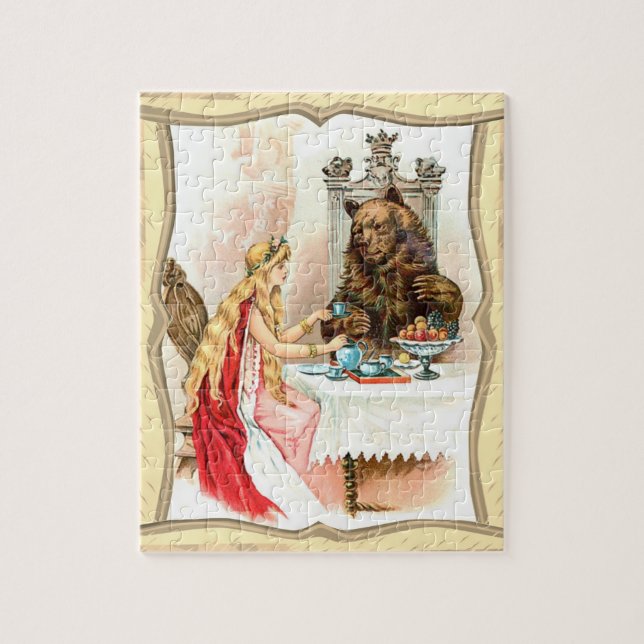 Puzzle de La Belle et la Bête en Rose (Vertical)