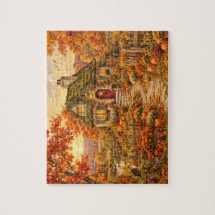 Puzzle de la Cabane d'Automne sur le Chemin de Cit