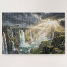Puzzle de la cascade côtière de l'île des légendes