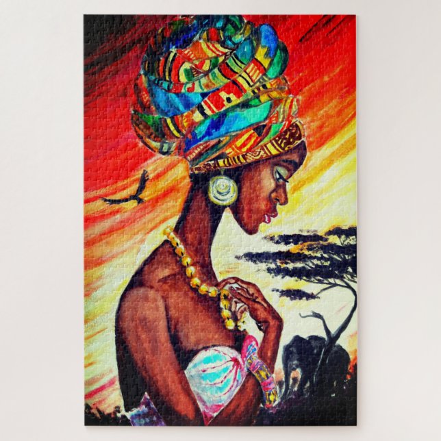 Puzzle de la Dame Africaine (Vertical)