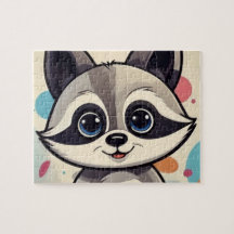 Puzzle de la Famille de Raton Laveur Mignon en Car