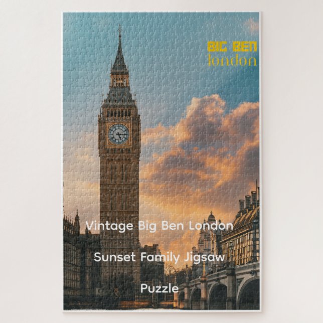Puzzle de la famille du coucher de soleil de Big B (Vertical)