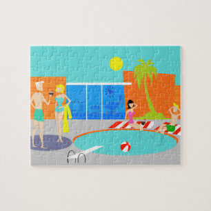 Puzzle de la fête de la piscine rétro