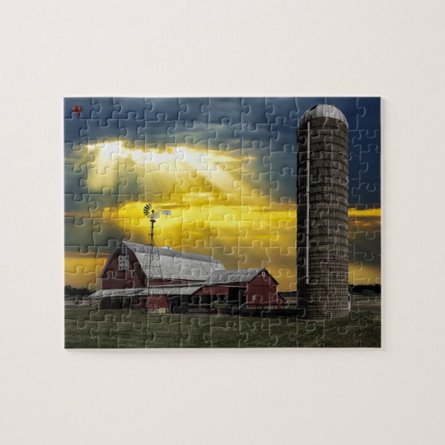 Puzzle de la grange rustique de l'Ohio (Horizontal)