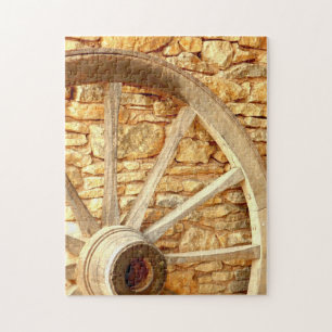 Puzzle de la photo d'une roue de chariot avec coff