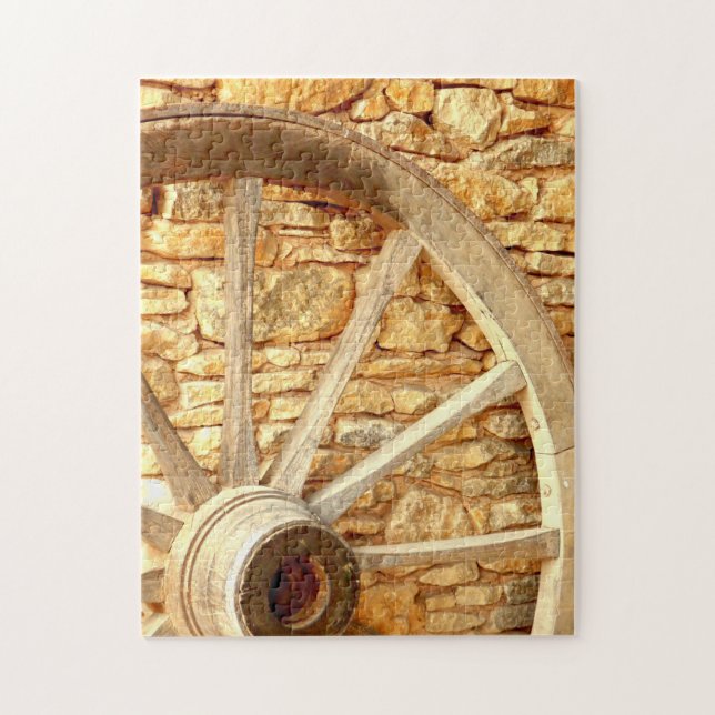 Puzzle de la photo d'une roue de chariot avec coff (Vertical)