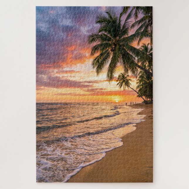 Puzzle de la plage au coucher de soleil tropical d (Vertical)