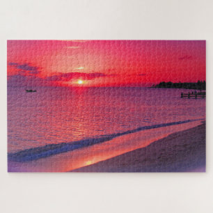 Puzzle de la plage au coucher du soleil tropical
