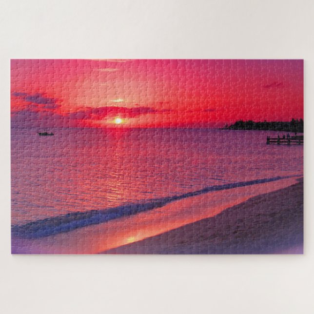 Puzzle de la plage au coucher du soleil tropical (Horizontal)