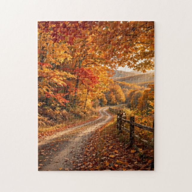 Puzzle de la route d'automne (Vertical)