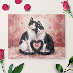 Puzzle de la Saint-Valentin pour chats Tuxedo