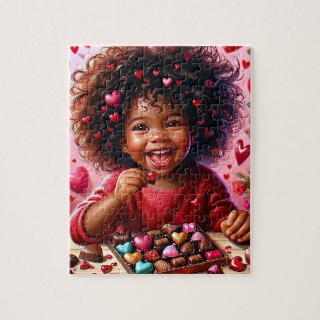 Puzzle de la Saint Valentin pour une fille africai (Vertical)