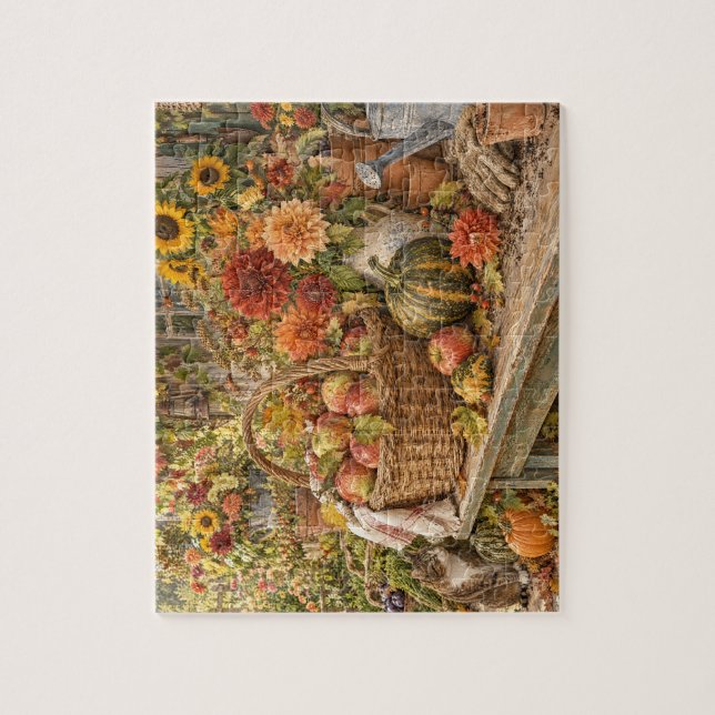 Puzzle de la table de récolte d'automne (Vertical)
