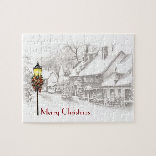 Puzzle de la ville de Noël Vintage (Horizontal)