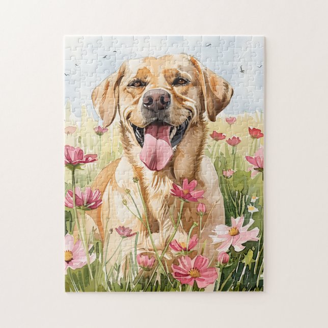 Puzzle de Labrador Retriever à l'aquarelle (Vertical)