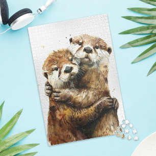 Puzzle de l'amour de la loutre mignonne