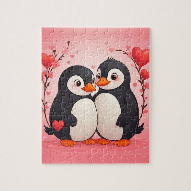 Puzzle de l'amour des manchots (Vertical)