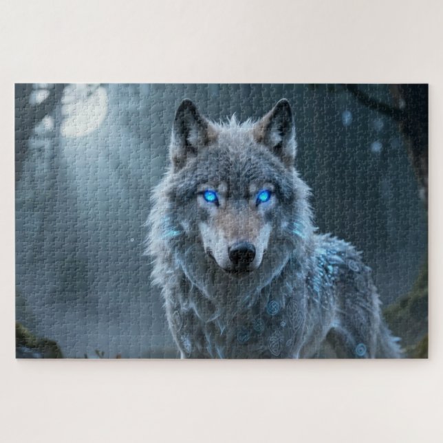 Puzzle de l'animal spirituel celtique Loup (Horizontal)