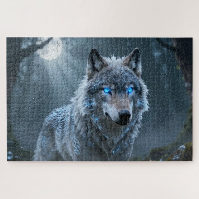 Puzzle de l'animal spirituel celtique Loup (Horizontal)