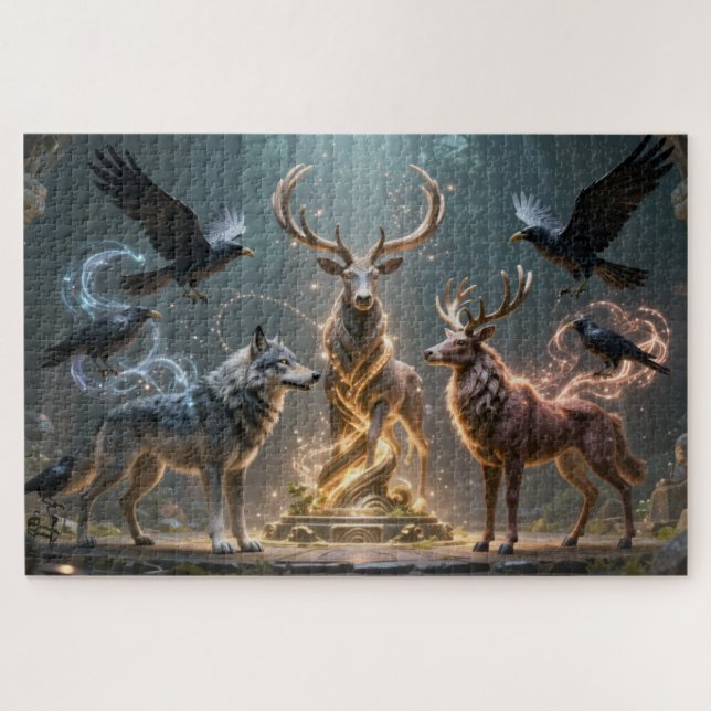Puzzle de l'animal totem de l'esprit celtique (Horizontal)
