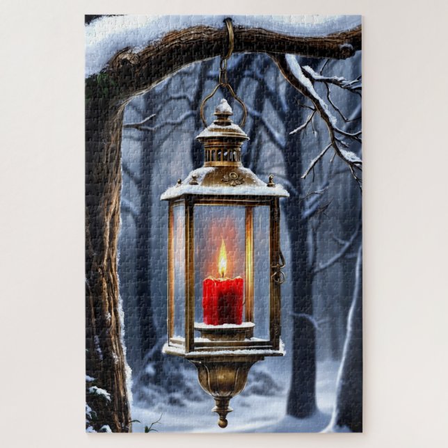 Puzzle de lanterne d'hiver (Vertical)