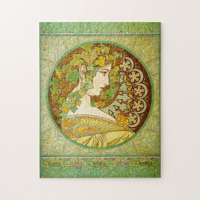 Puzzle de laurier d'Alphonse Mucha (Vertical)