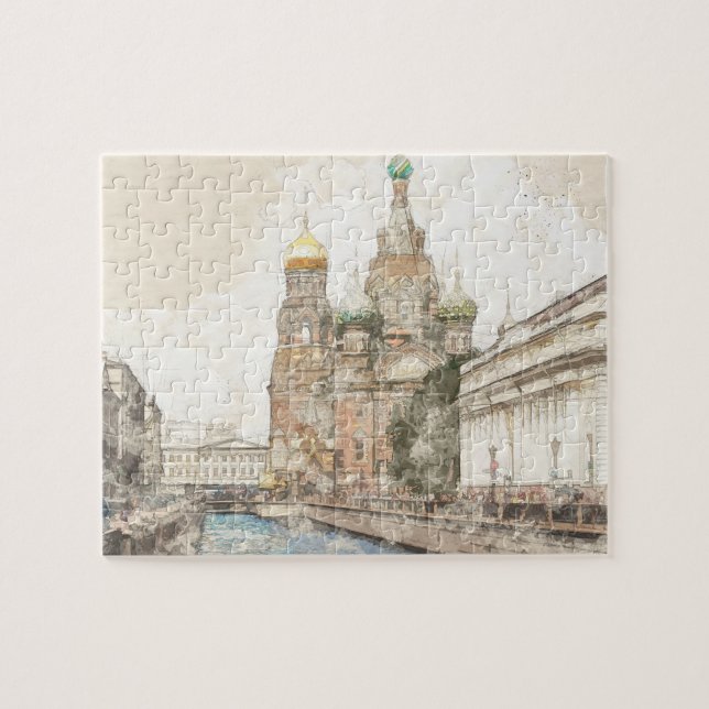 Puzzle de l'église de Saint-Pétersbourg - Aquarell (Horizontal)
