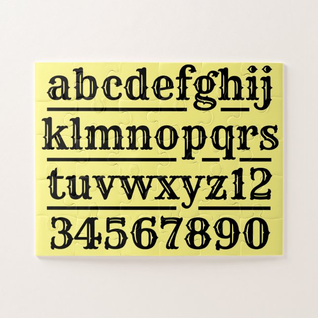 Puzzle de lettres et de chiffres (Horizontal)