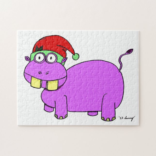 Puzzle de l'Hippopotame de Noël (Horizontal)