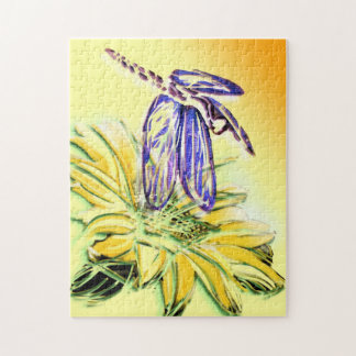 Puzzle de libellule et de marguerite