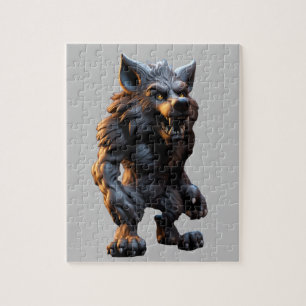 Puzzle de loup-garou en forme découpée