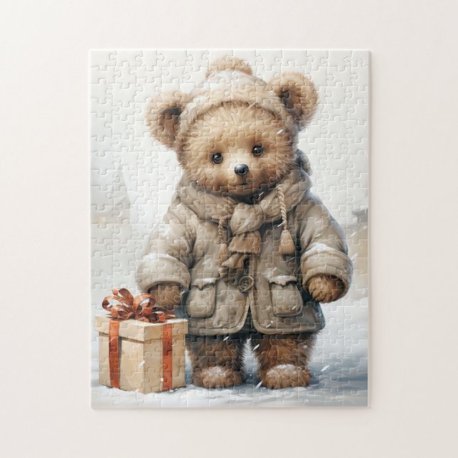 Puzzle de l'ours en peluche de Noël (Vertical)