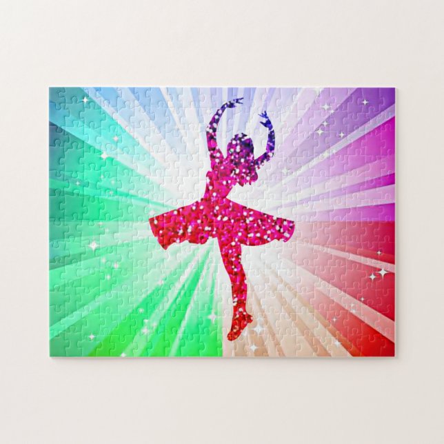 Puzzle de lumières dansantes avec belle danseuse. (Horizontal)
