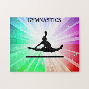 Puzzle de lumières gymnastique avec gymnaste.