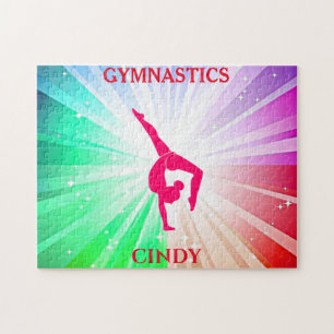 Puzzle de lumières gymnastique avec gymnaste. Nom