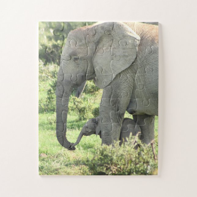 Puzzle de Maman et Baby Elephant (Vertical)