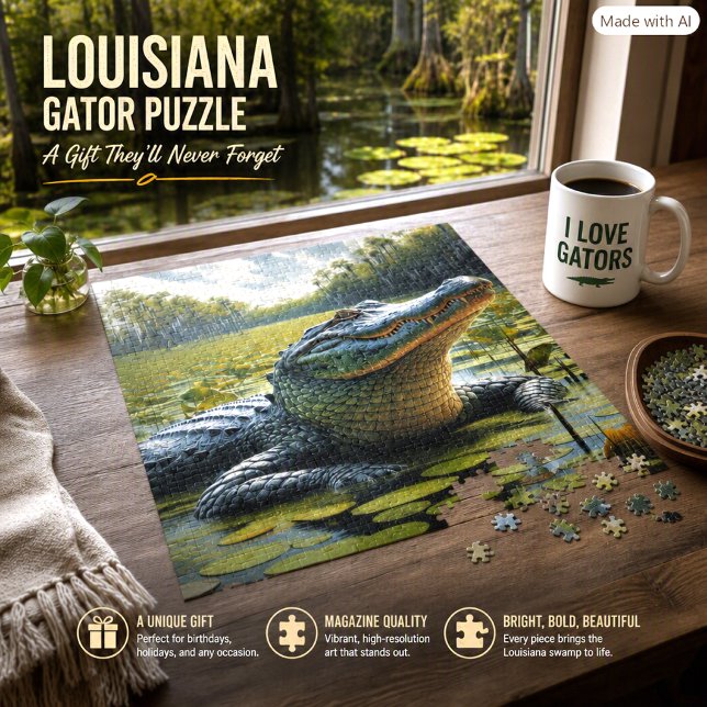 Puzzle de marais avec alligator géant (Créateur téléchargé)