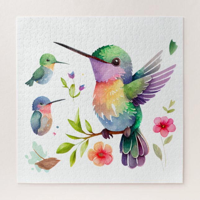 Puzzle De mignons colibris pour les amateurs d'oiseaux su (Vertical)