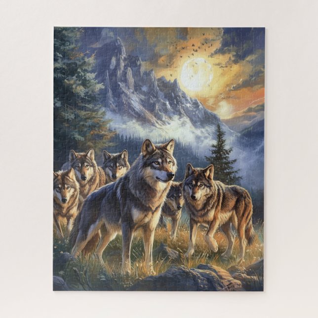 Puzzle de montagne pittoresque, pack Wild Wolf (Vertical)
