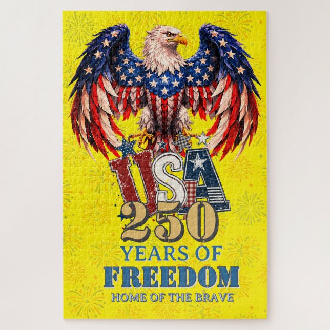 Puzzle de motif de liberté de 250 ans de l'aigle U (Vertical)