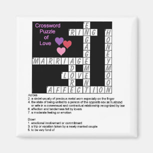 Puzzle de mots croisés du Magnet d'amour