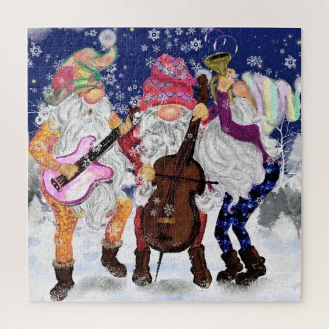 Puzzle de Noël avec Happy Gnomes Music Band (Vertical)