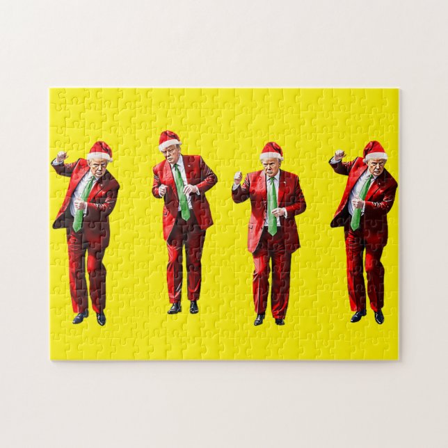 Puzzle de Noël de Donald Trump dansant (Horizontal)