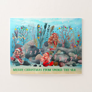 Puzzle de Noël de sirène