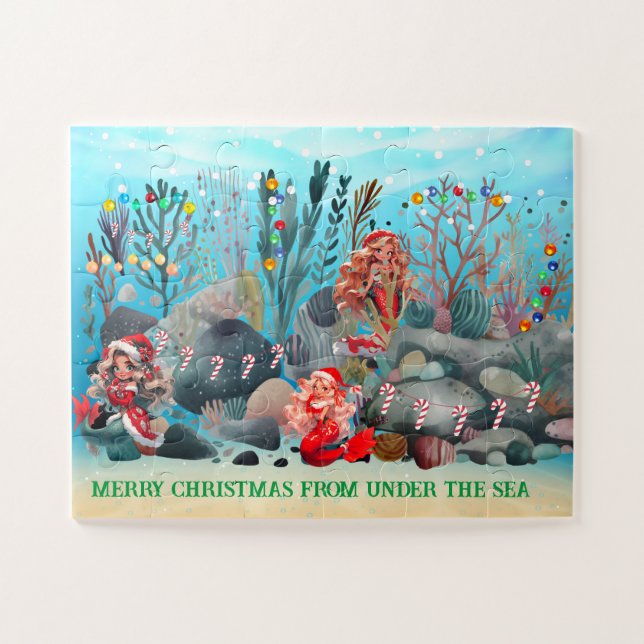 Puzzle de Noël de sirène (Horizontal)