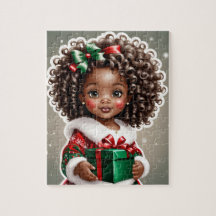 Puzzle de Noël des filles africaines américaines